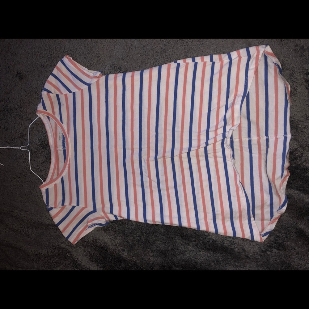 striped short sleeve shirt